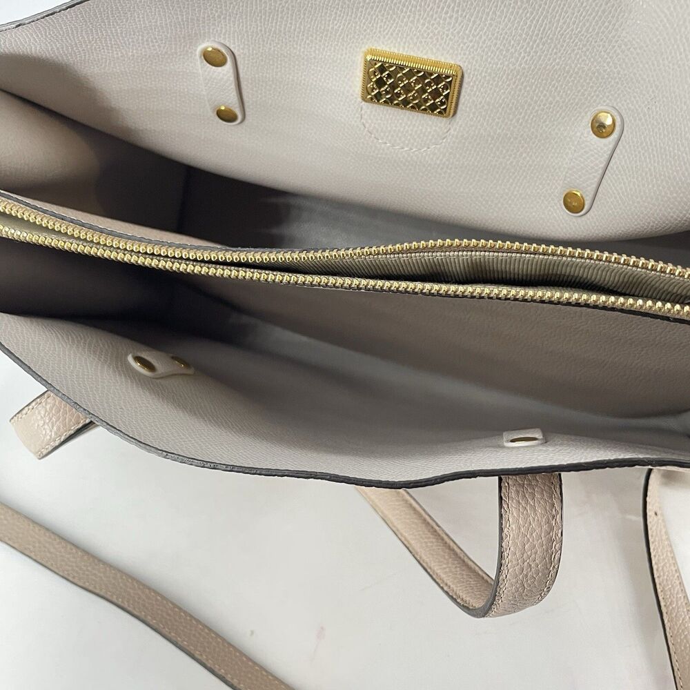 Furla Ludovica Pebbled Leather Tote Pink w/ Crossbody Strap Gold HW - Picture 9 of 9